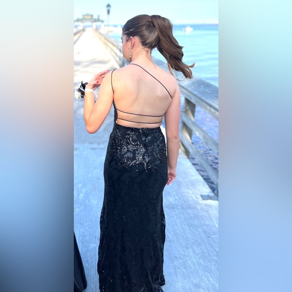 Black sequin B Darlin Prom dress size 1/2